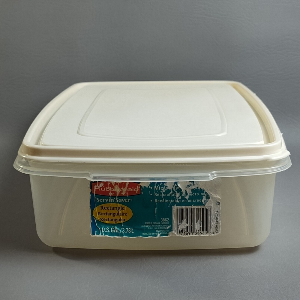 Rubbermaid Servin Saver Lot Of 3- (2) #10 12 Oz & #10 17 Cup Almond Rectangle - Picture 3 of 16